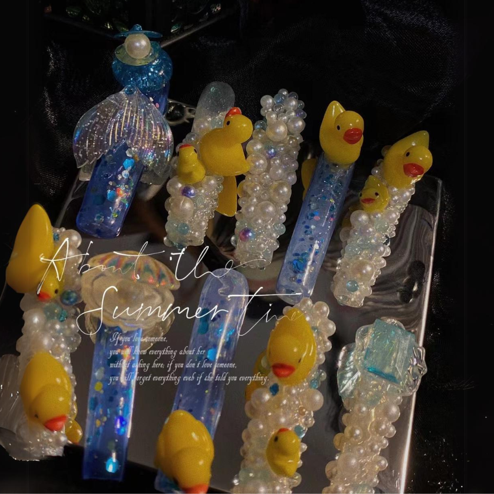Ducks playing in water