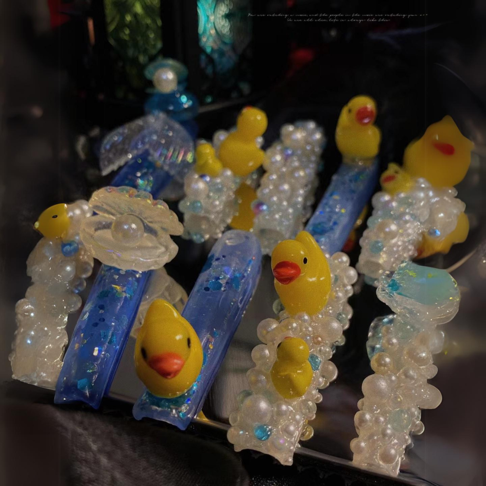 Ducks playing in water