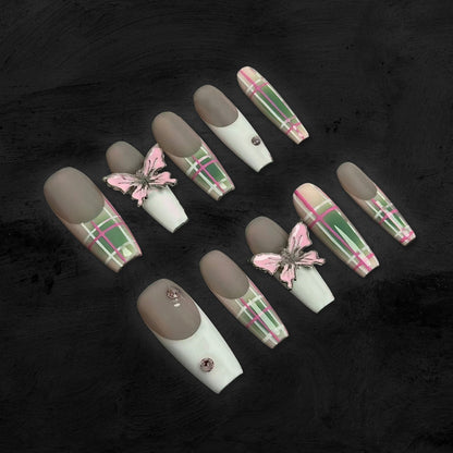 Ribbon Garden-Handmade Press On Nails